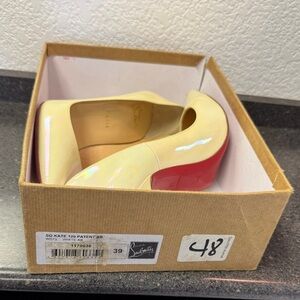 Christian Louboutin So Kate Patent Heels - Cream and Red